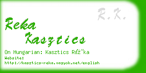 reka kasztics business card